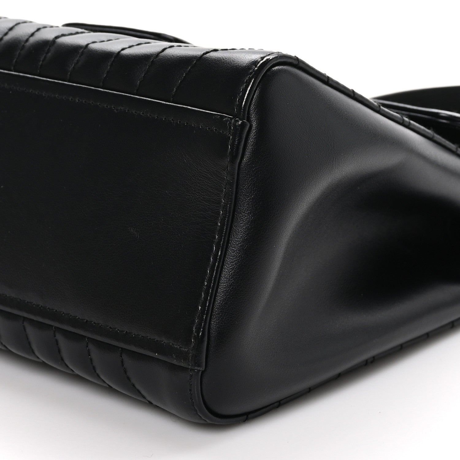Prada Soft Calfskin Impunture Diagramme Flap Top Handle Bag Black 9 of 10