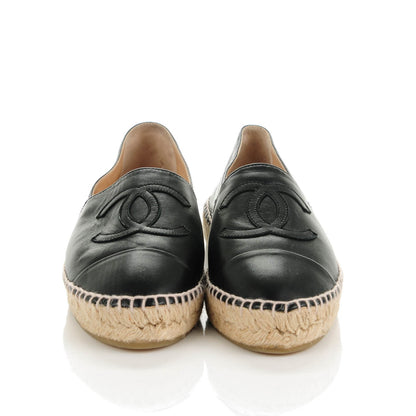 Chanel Lambskin CC Espadrilles 37 Black 2 of 9