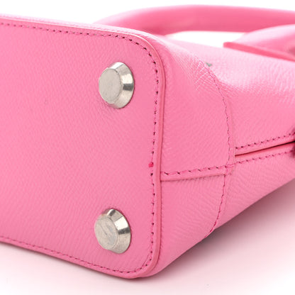 Balenciaga Signature Grained Calfskin Logo XXS Ville Top Handle Bag Rose Bubblegum Black 10 of 10