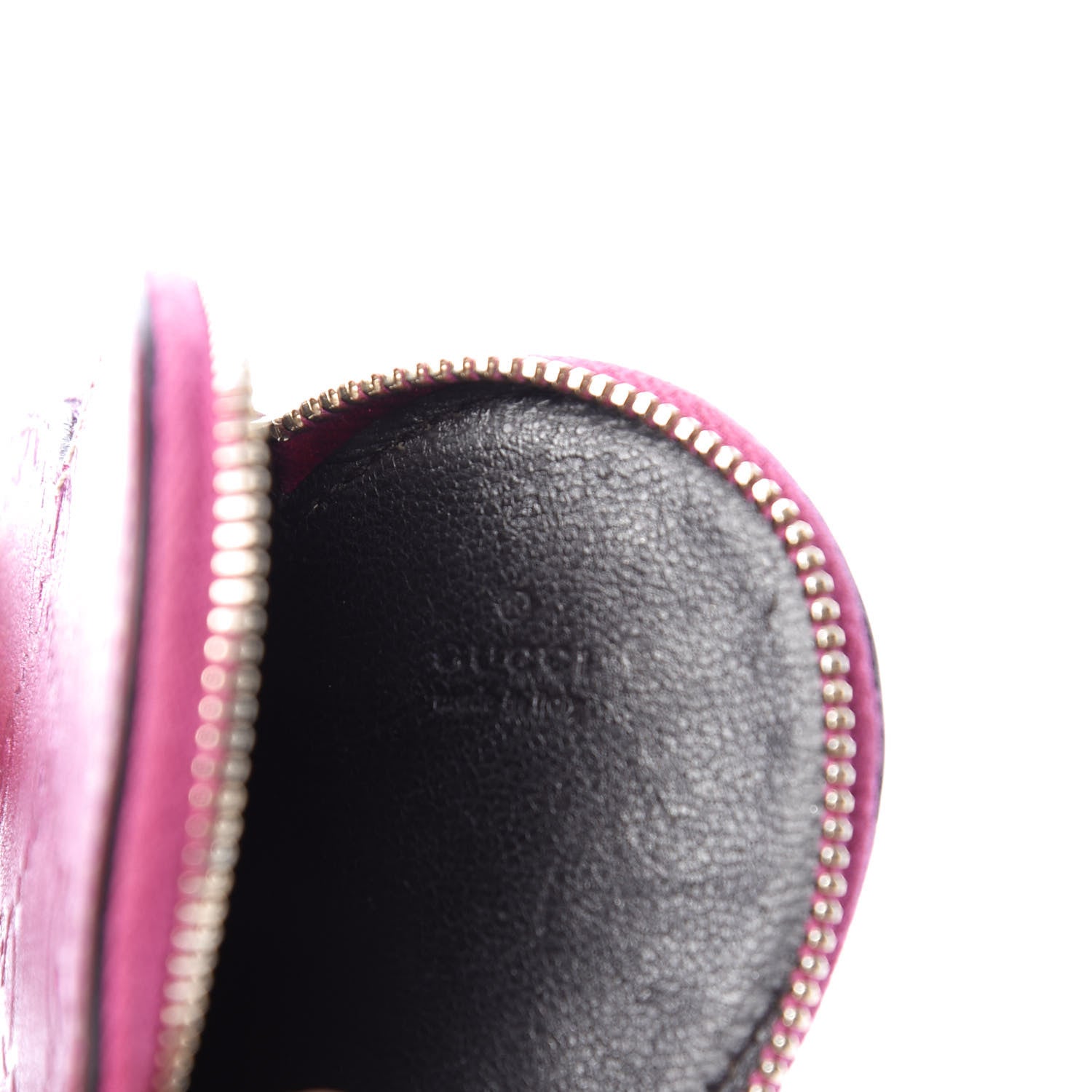 Gucci Metallic Guccissima Heart Coin Purse Purple 5 of 6