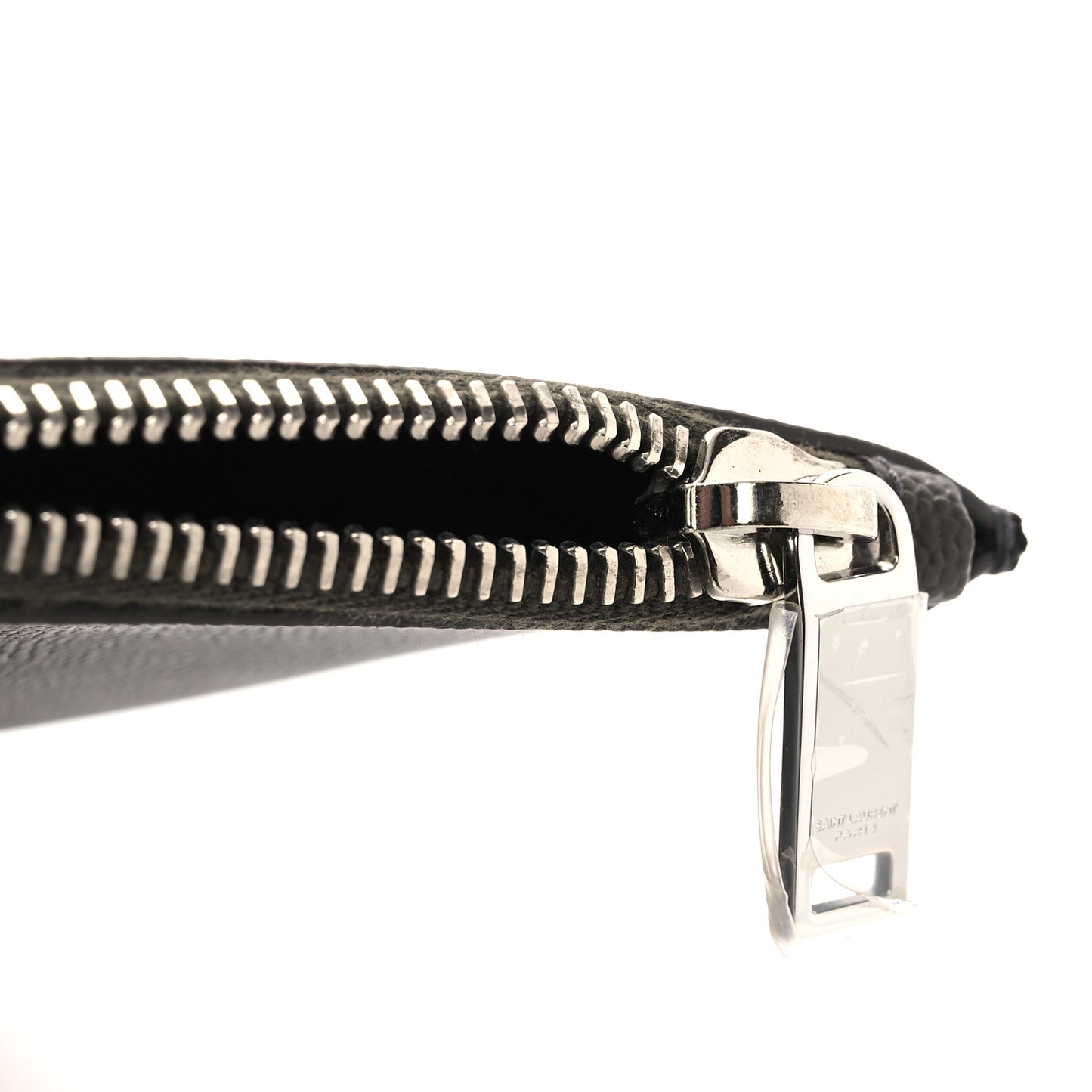 Matte Grain De Poudre Zipped Document Holder Dark Kaki Face