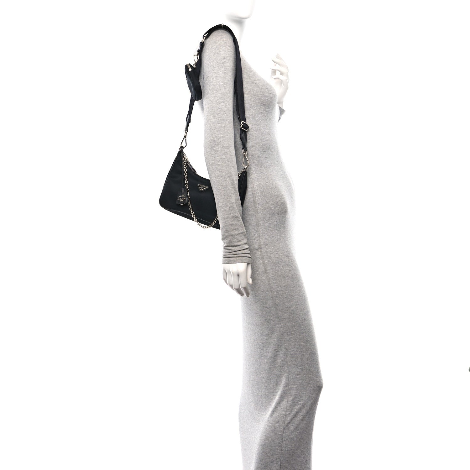 Prada Nylon Re-Edition 2005 Shoulder Bag Black 2 of 12