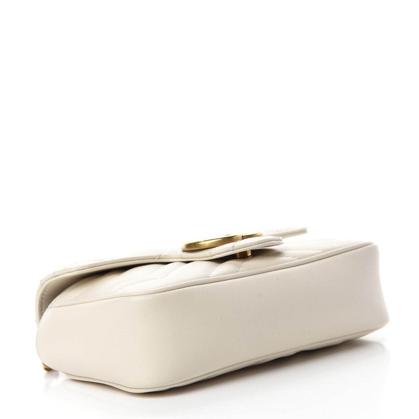 Calfskin Matelasse Super Mini GG Marmont Shoulder Bag White