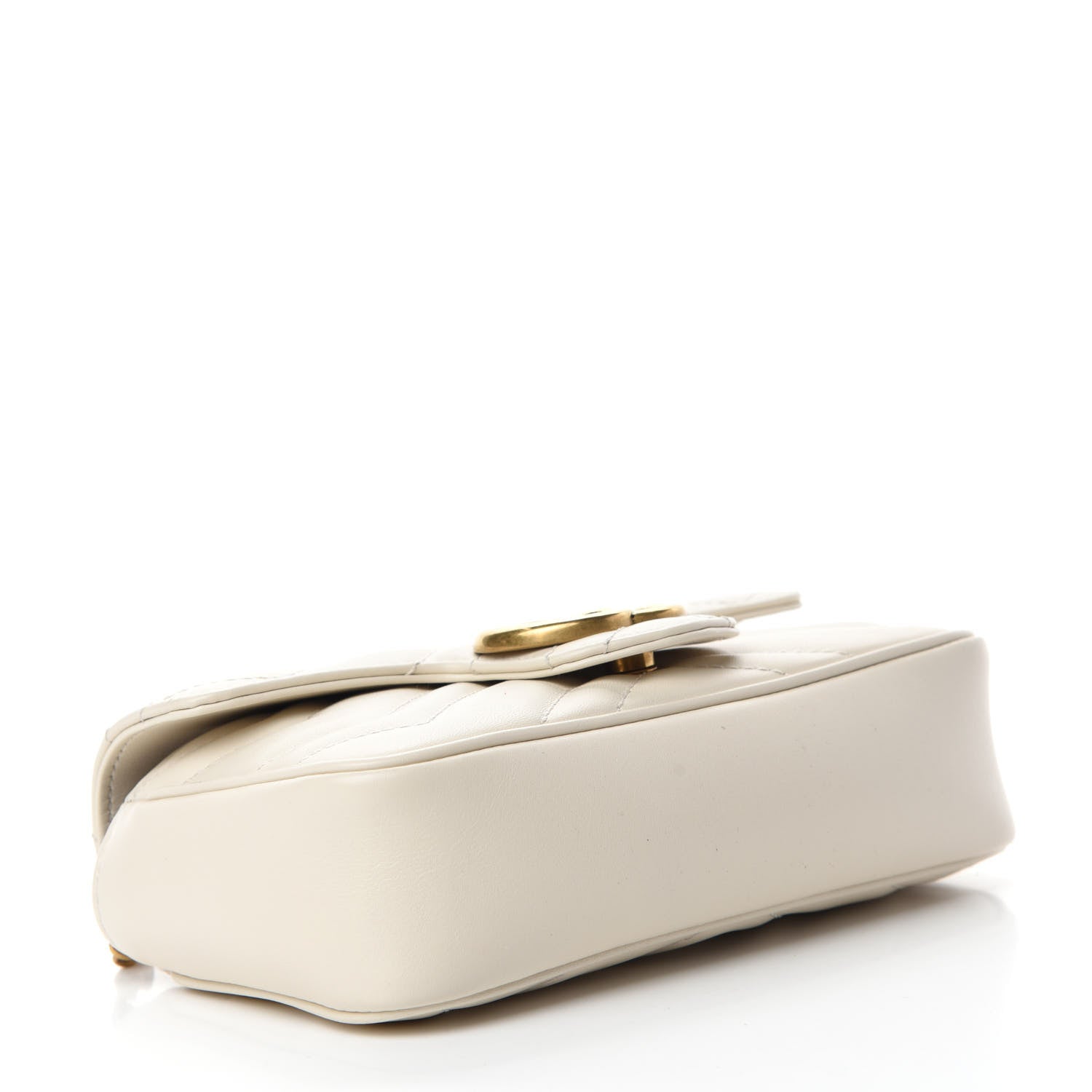 Gucci Calfskin Matelasse Super Mini GG Marmont Shoulder Bag White 4 of 11