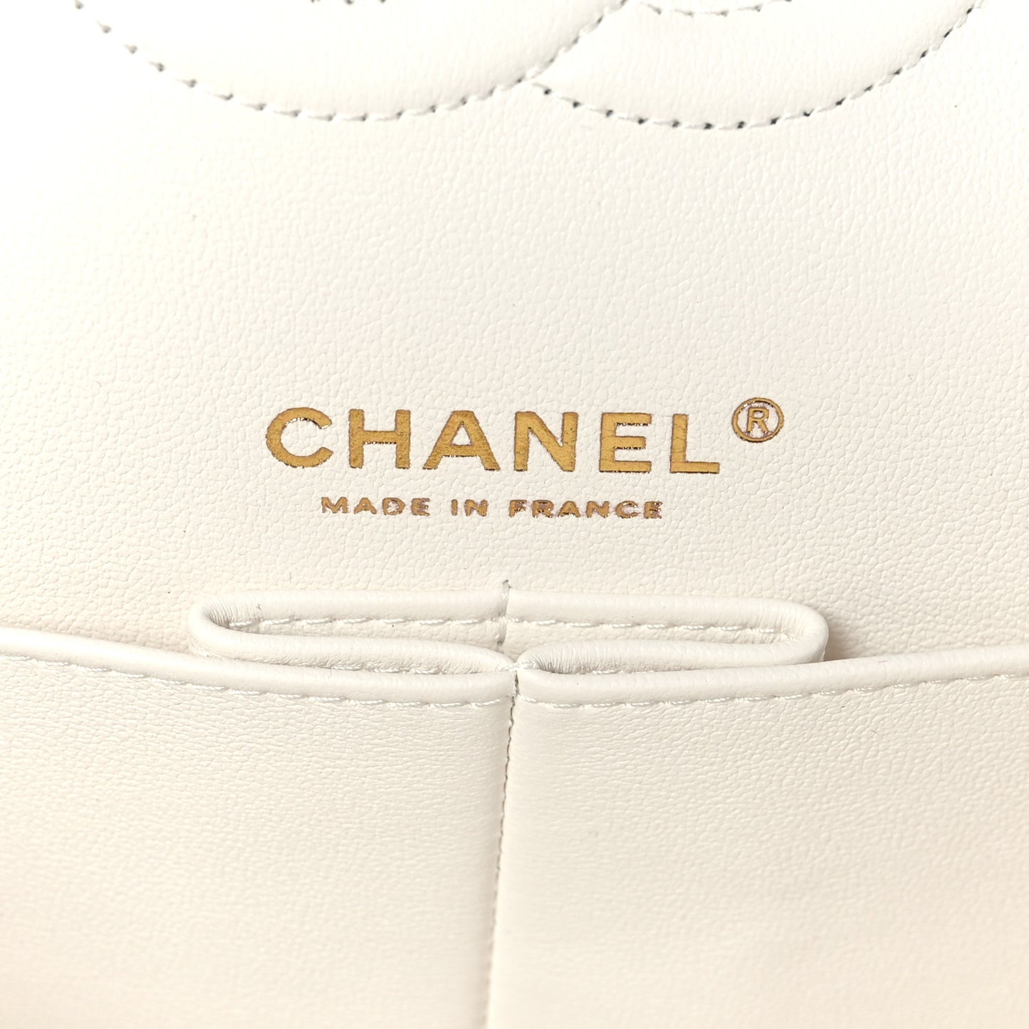 Caviar Quilted Medium Double Flap White