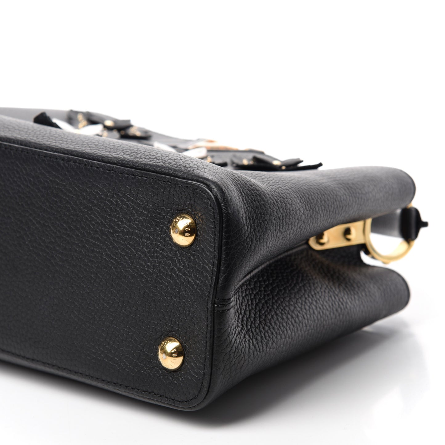 Taurillon Metallic Flowers Capucines PM Black