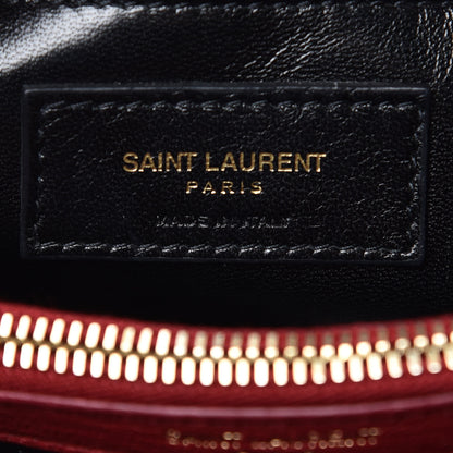 Saint Laurent Sheepskin Matelasse Chevron Monogram Medium College Bag Rouge 6 of 11