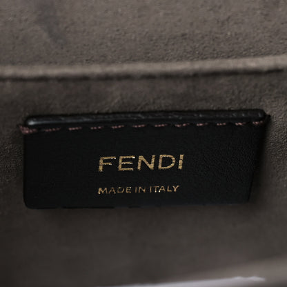 Fendi Vitello Century F is Fendi Bi-Color FF 1974 Embossed Kan I Shoulder Bag Fragola Maya Black 5 of 8