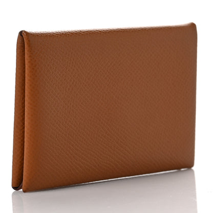 Hermes Epsom Calvi Card Case Gold 3 of 6