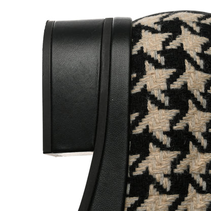 Gucci Optical Tweed Faux Shearling Houndstooth Victor Lace Up Ankle Boots 36 White Black 9 of 10