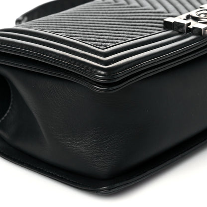 Chanel Lambskin Chevron Quilted Medium Boy Flap Black 9 of 11