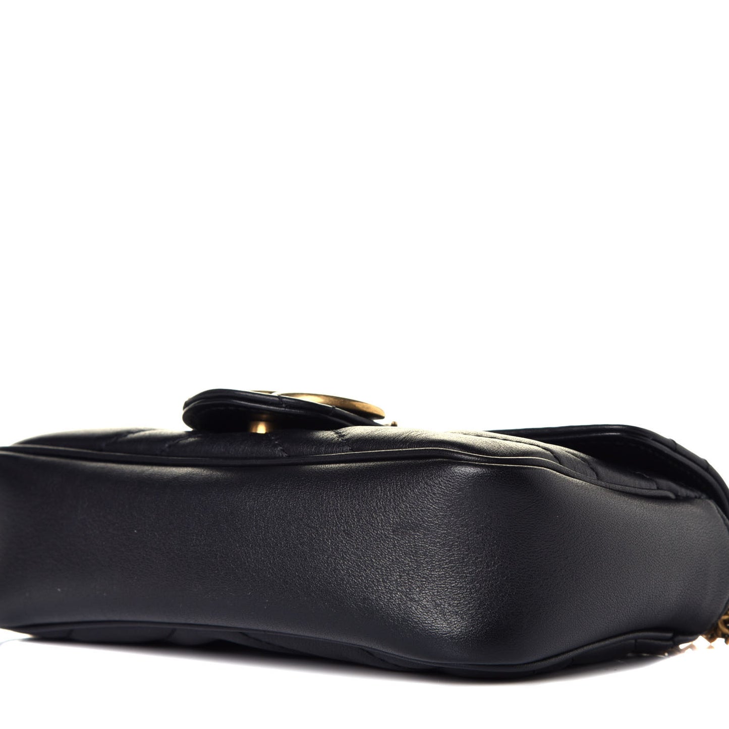 Calfskin Matelasse Super Mini GG Marmont Shoulder Bag Black