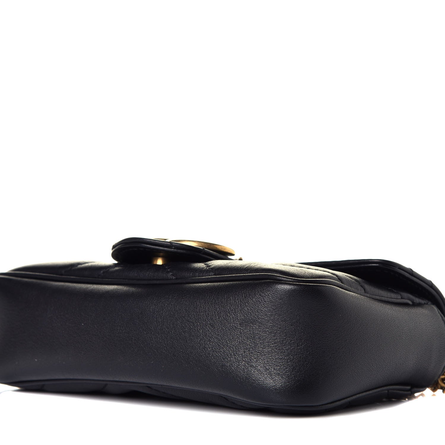 Gucci Calfskin Matelasse Super Mini GG Marmont Shoulder Bag Black 9 of 10