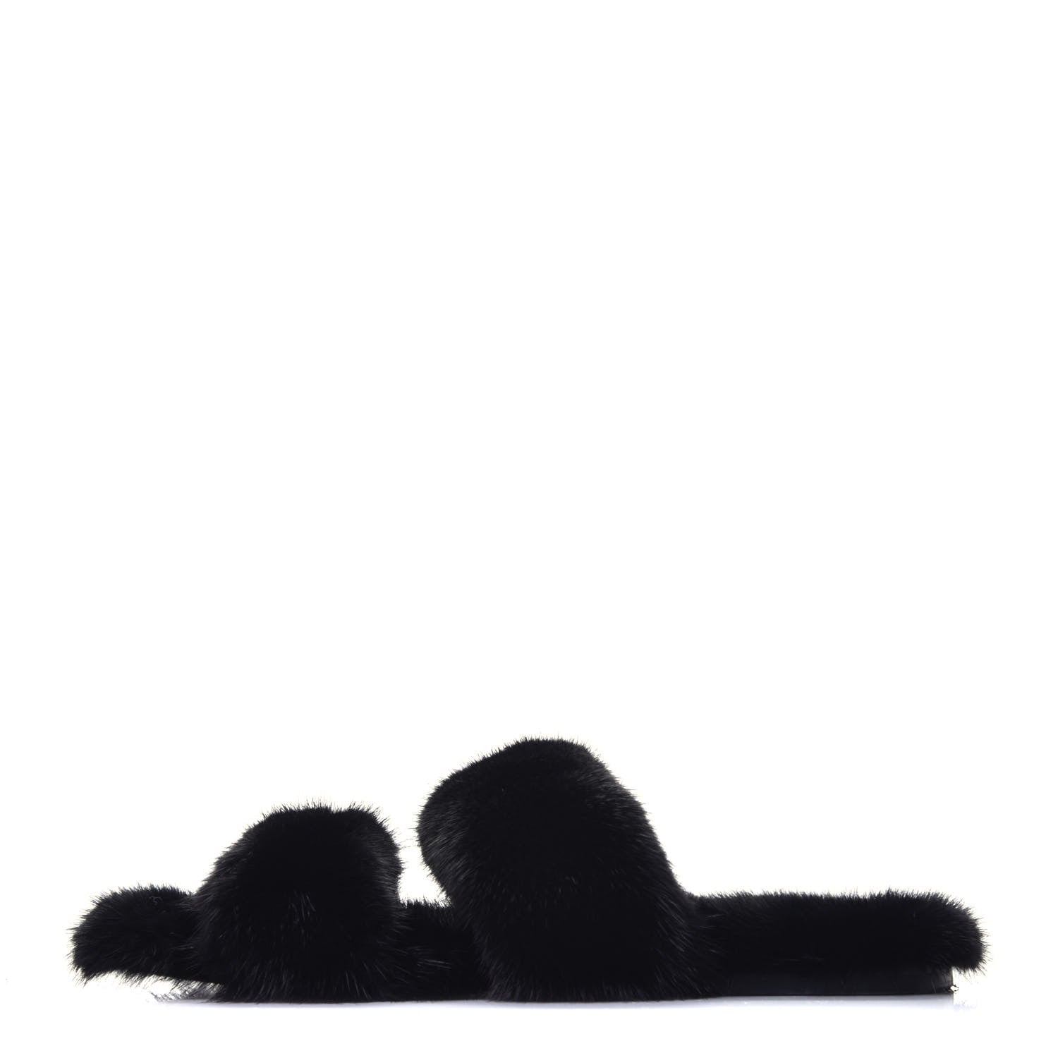 Saint Laurent Mink Bleach Slides 38 Black 1 of 7