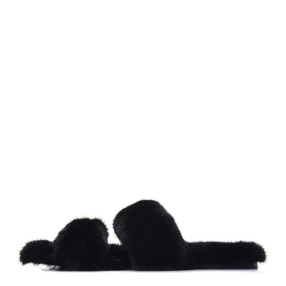 Saint Laurent Mink Bleach Slides 38 Black 1 of 7