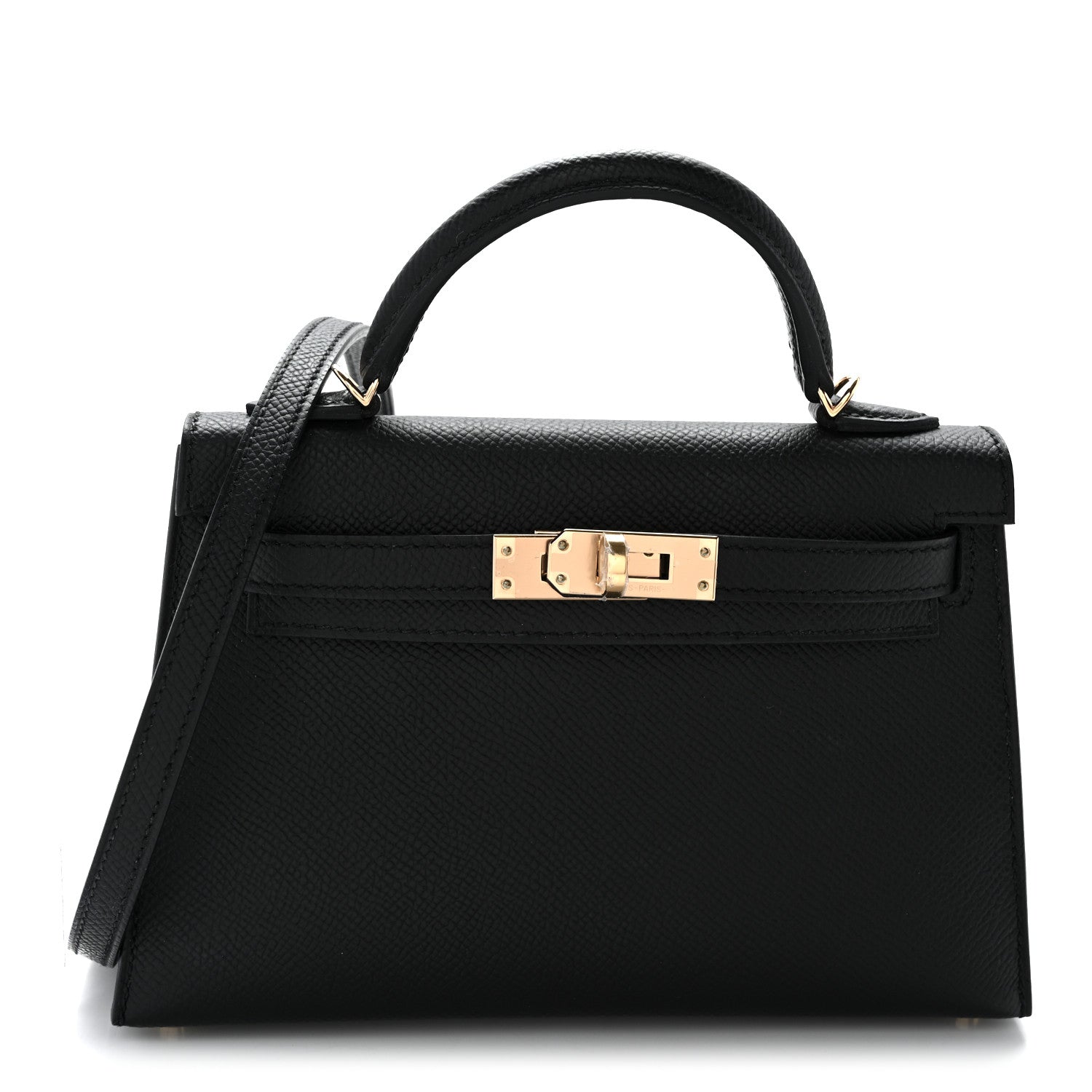 Hermes Epsom Horseshoe Mini Kelly Sellier 20 Black Rose Pourpre 1 of 9
