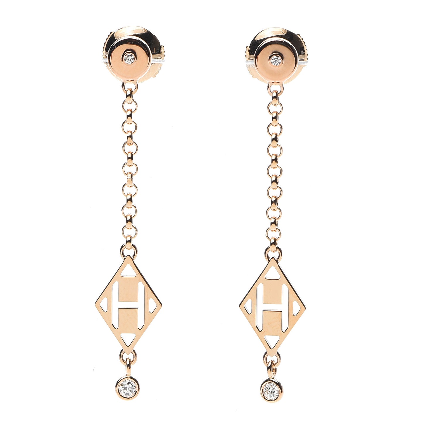 18K Rose Gold Diamond Gambade Earrings