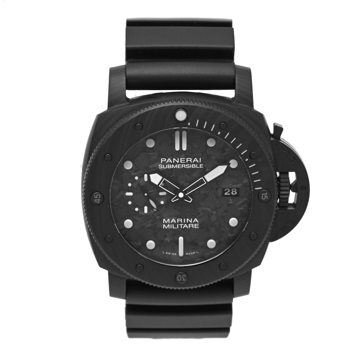 Carbotech Rubber 47mm Luminor Submersible Automatic Watch Black PAM00979