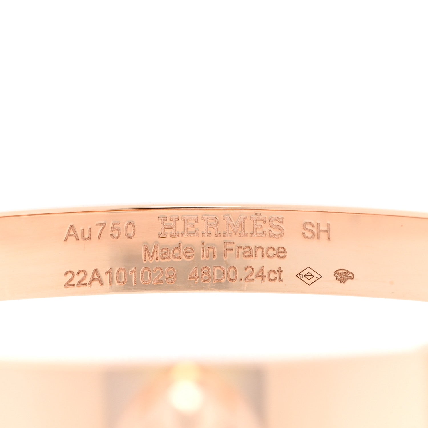 Hermes 18K Rose Gold Diamond PM Collier De Chien Bracelet SH 3 of 4