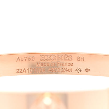 Hermes 18K Rose Gold Diamond PM Collier De Chien Bracelet SH 3 of 4