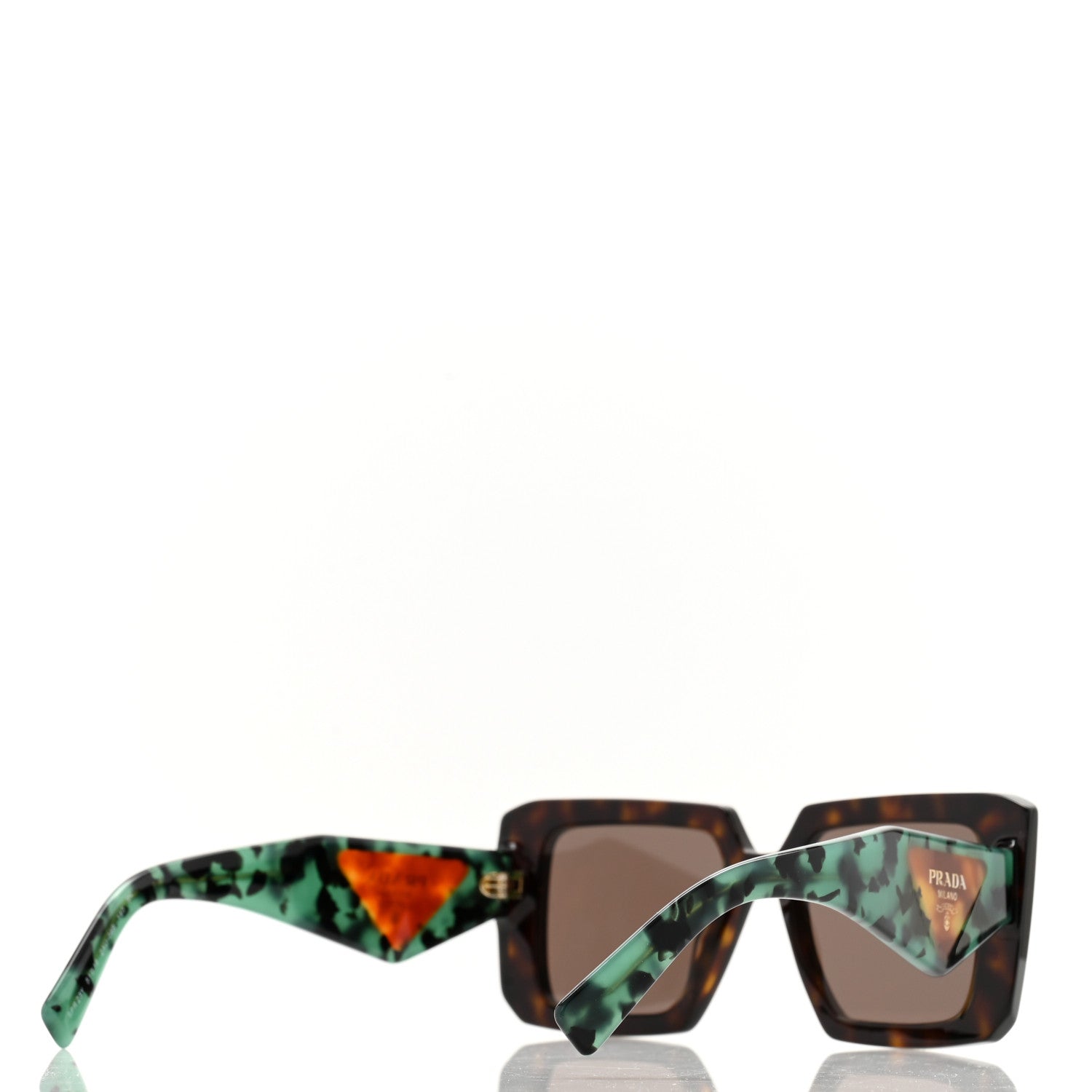 Prada Acetate Symbole Sunglasses SPR 23Y Red Tortoise 4 of 8