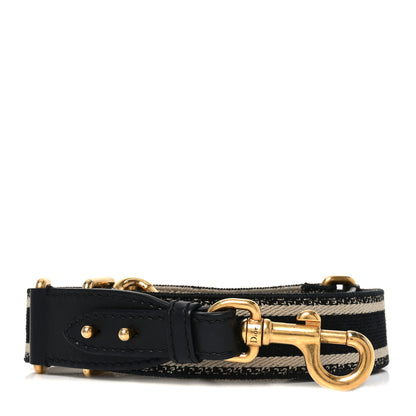 Christian Dior Canvas Embroidered Shoulder Strap Black 1 of 4