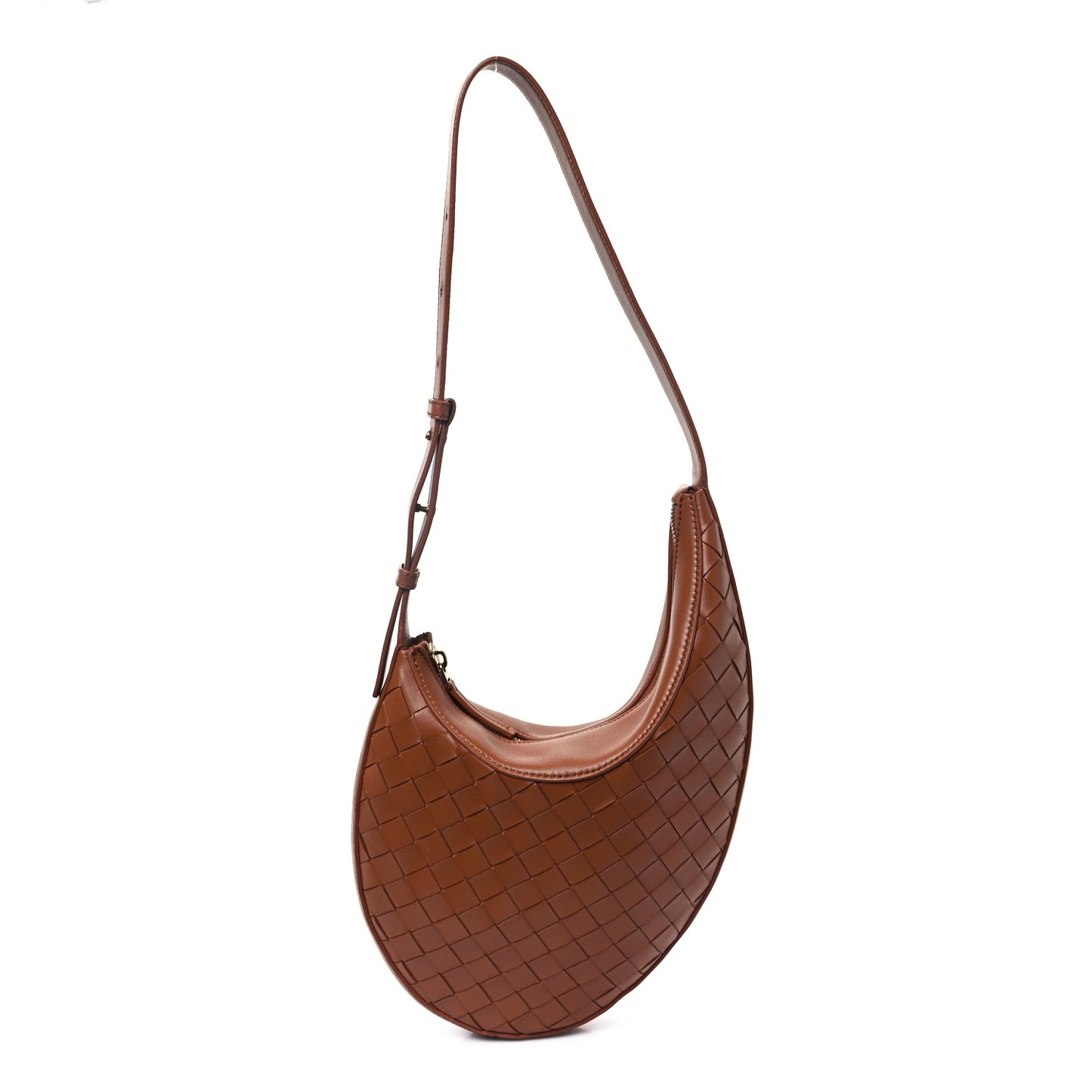Nappa Intrecciato Small Drop Shoulder Bag Wood