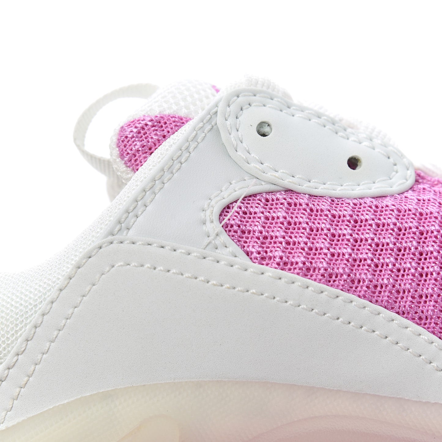 Fabric Mesh Clear Sole Womens Triple S Sneakers 37 White Pink