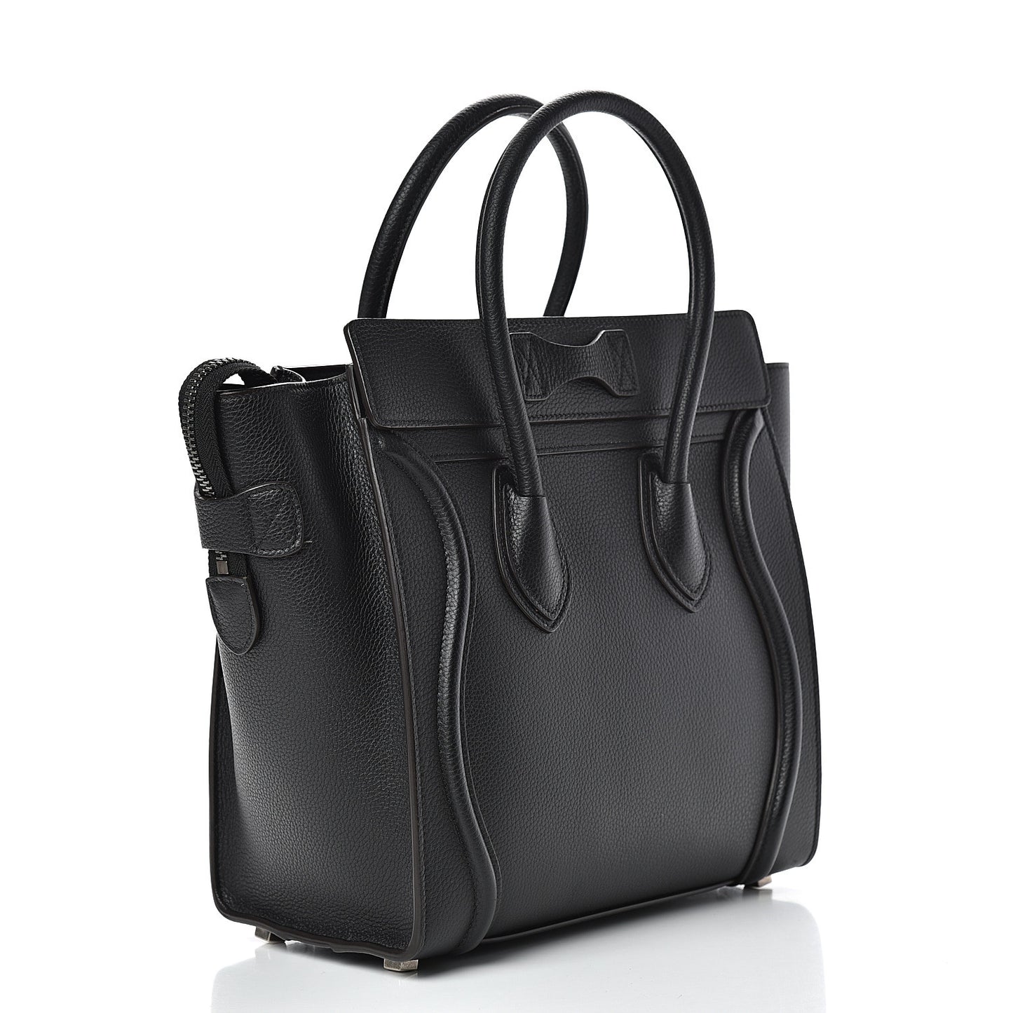 Drummed Calfskin Micro Luggage Black