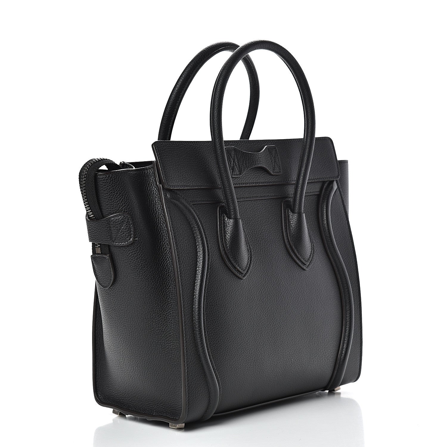 Celine Drummed Calfskin Micro Luggage Black 2 of 12