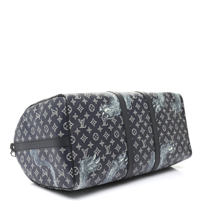 Louis Vuitton Savane Monogram Lion Chapman Keepall Bandouliere 55 Encre 4 of 9