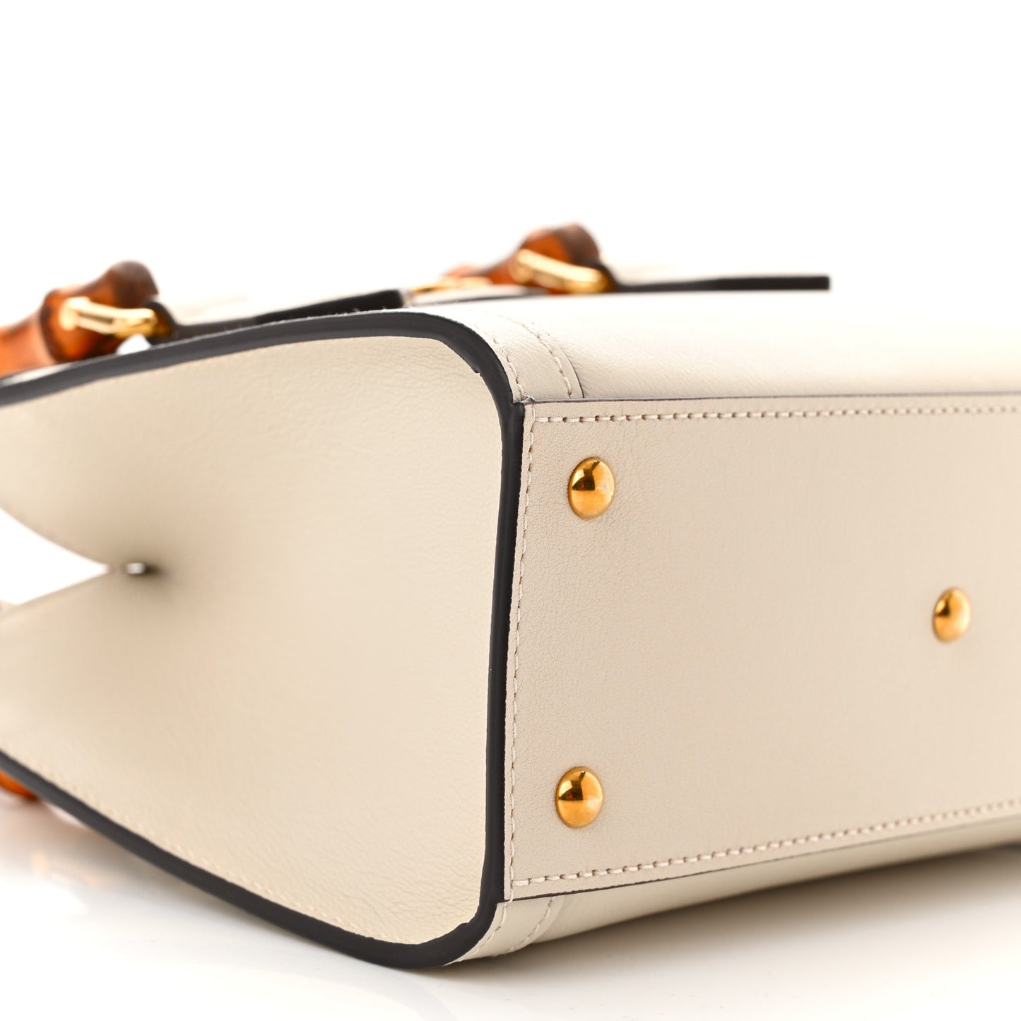 Wonka Grain Calfskin Mini Diana Tote Bag Mystic White Orange Fluo