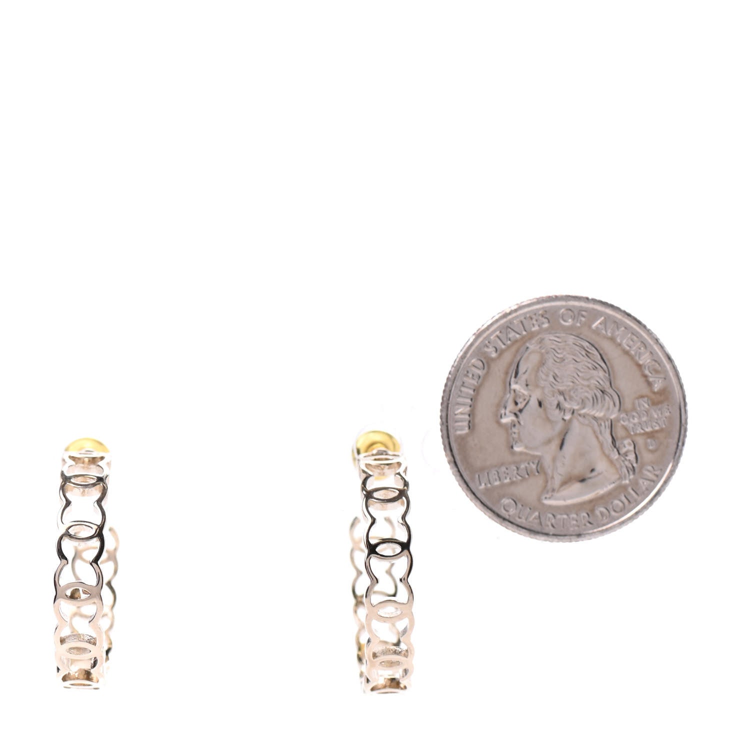 Chanel Metal CC Hoop Earrings Gold 2 of 4
