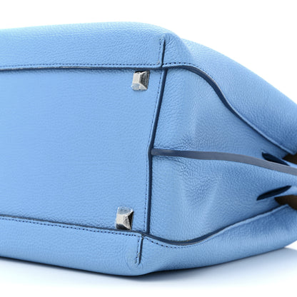MCM Grained Calfskin Medium Milla Tote Tile Blue 11 of 15