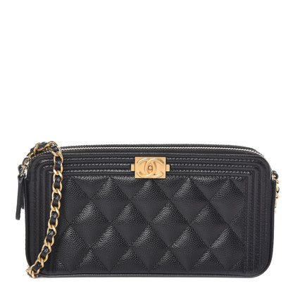 Chanel Caviar Quilted Small Boy Clutch With Chain Black 1 of 12