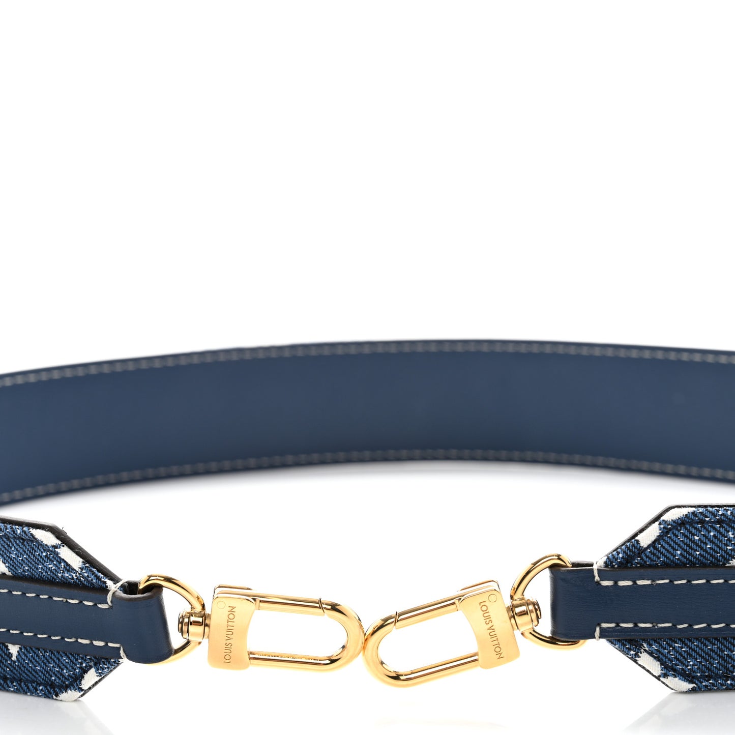 Denim Monogram Jacquard Bandouliere Shoulder Strap Bleu