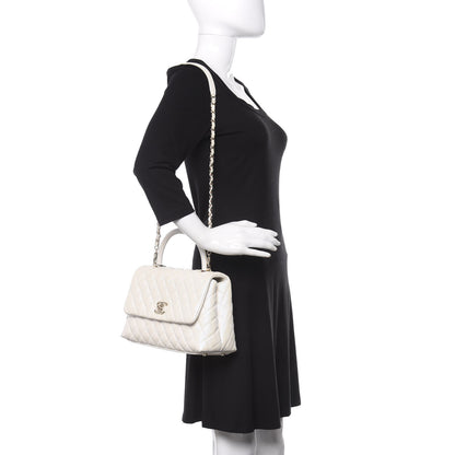 Chanel Iridescent Caviar Quilted Small Coco Handle Flap White 2 of 11