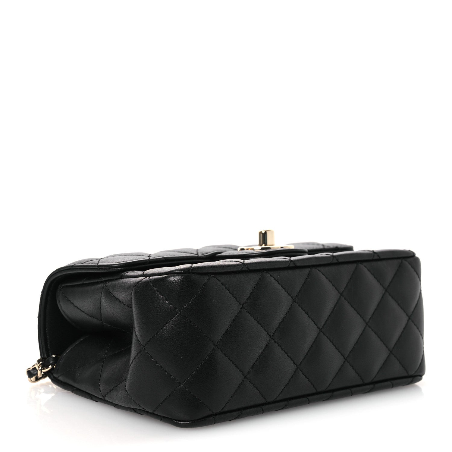 Chanel Lambskin Quilted Mini Crystal Top Handle Rectangular Flap Black 4 of 13