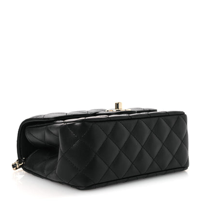 Chanel Lambskin Quilted Mini Crystal Top Handle Rectangular Flap Black 4 of 13