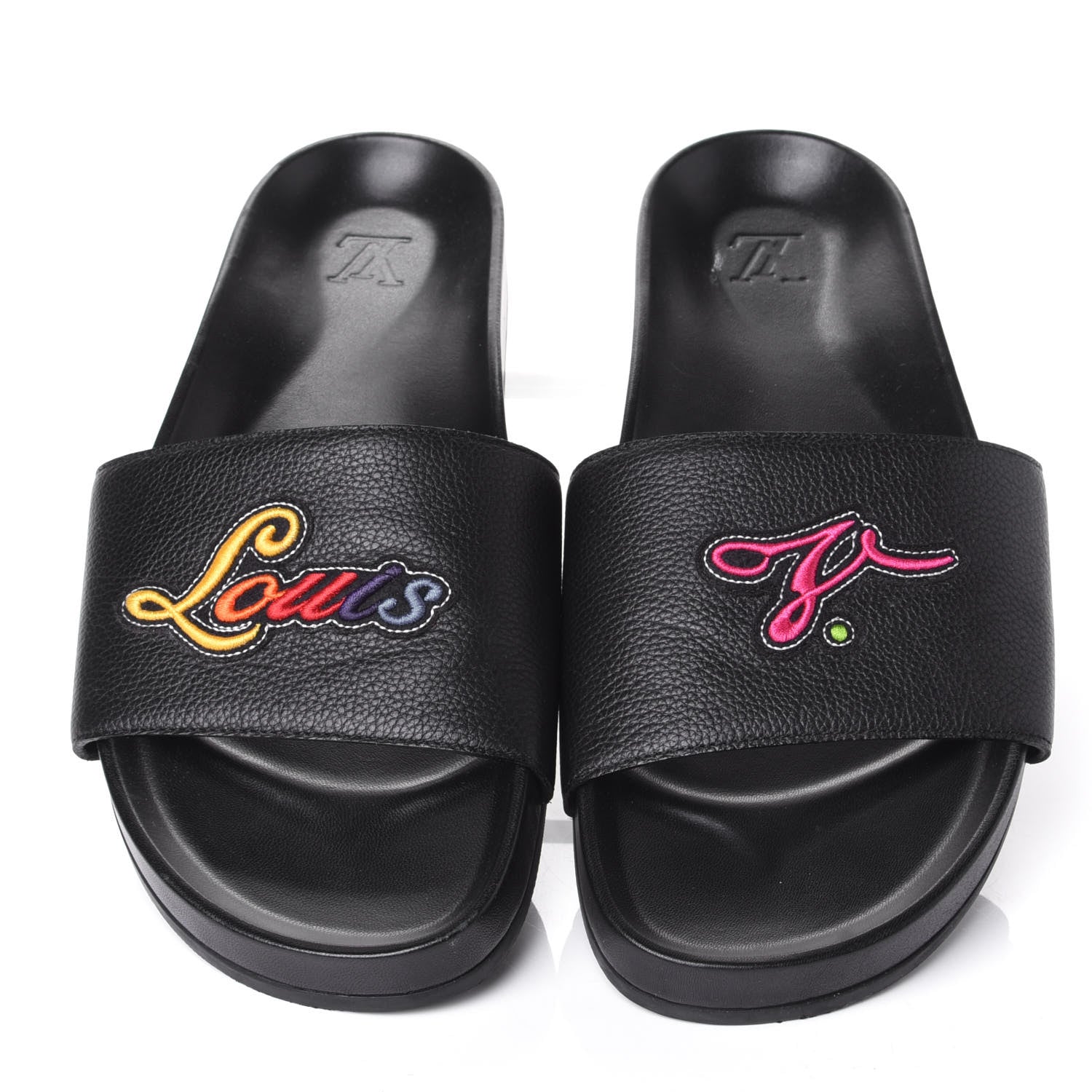 Louis Vuitton Calfskin Mens New Wave Mirabeau Flat Mules Black 5 of 10