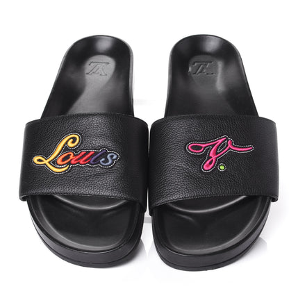 Louis Vuitton Calfskin Mens New Wave Mirabeau Flat Mules Black 5 of 10