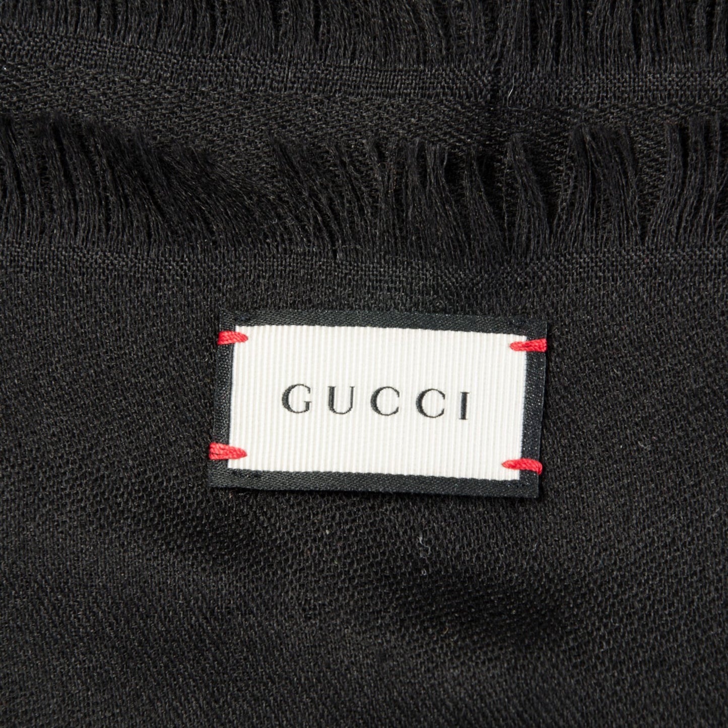 Wool Silk GG Monogram GGNat Scarf Black