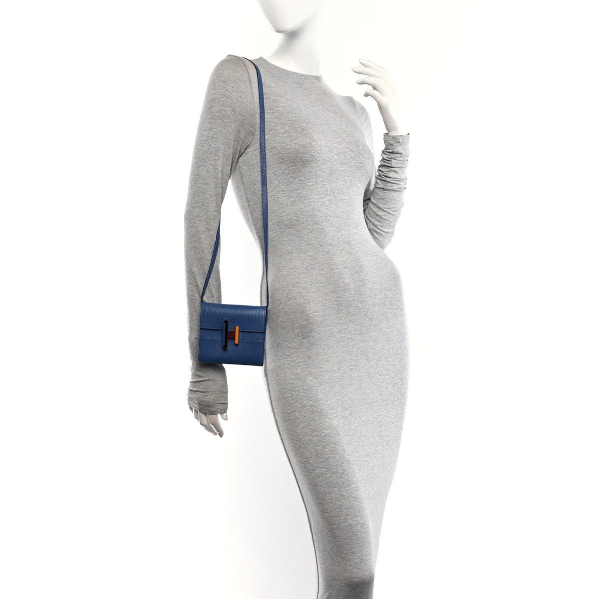 Hermes Chevre Mysore Mini Cinhetic Wallet Bleu Brighton 2 of 11
