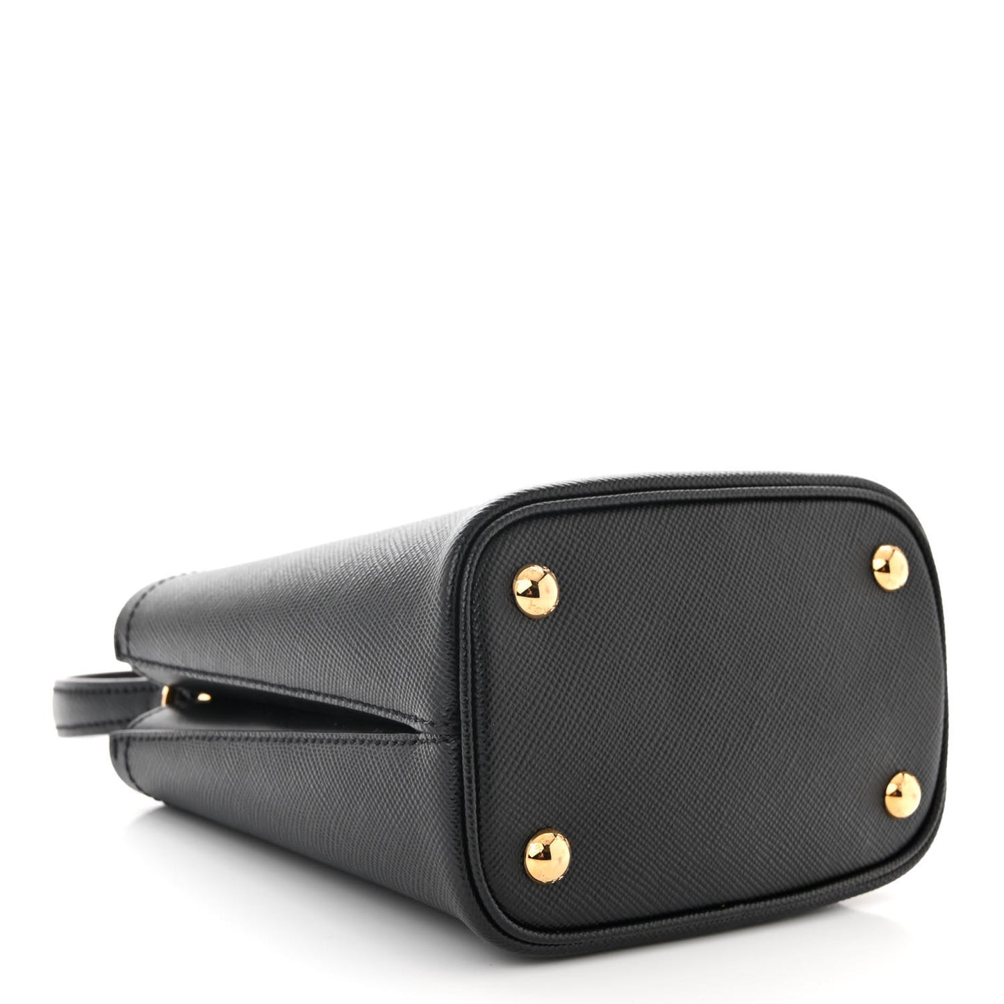 Saffiano Cuir Small Panier Bucket Bag Black Fuoco