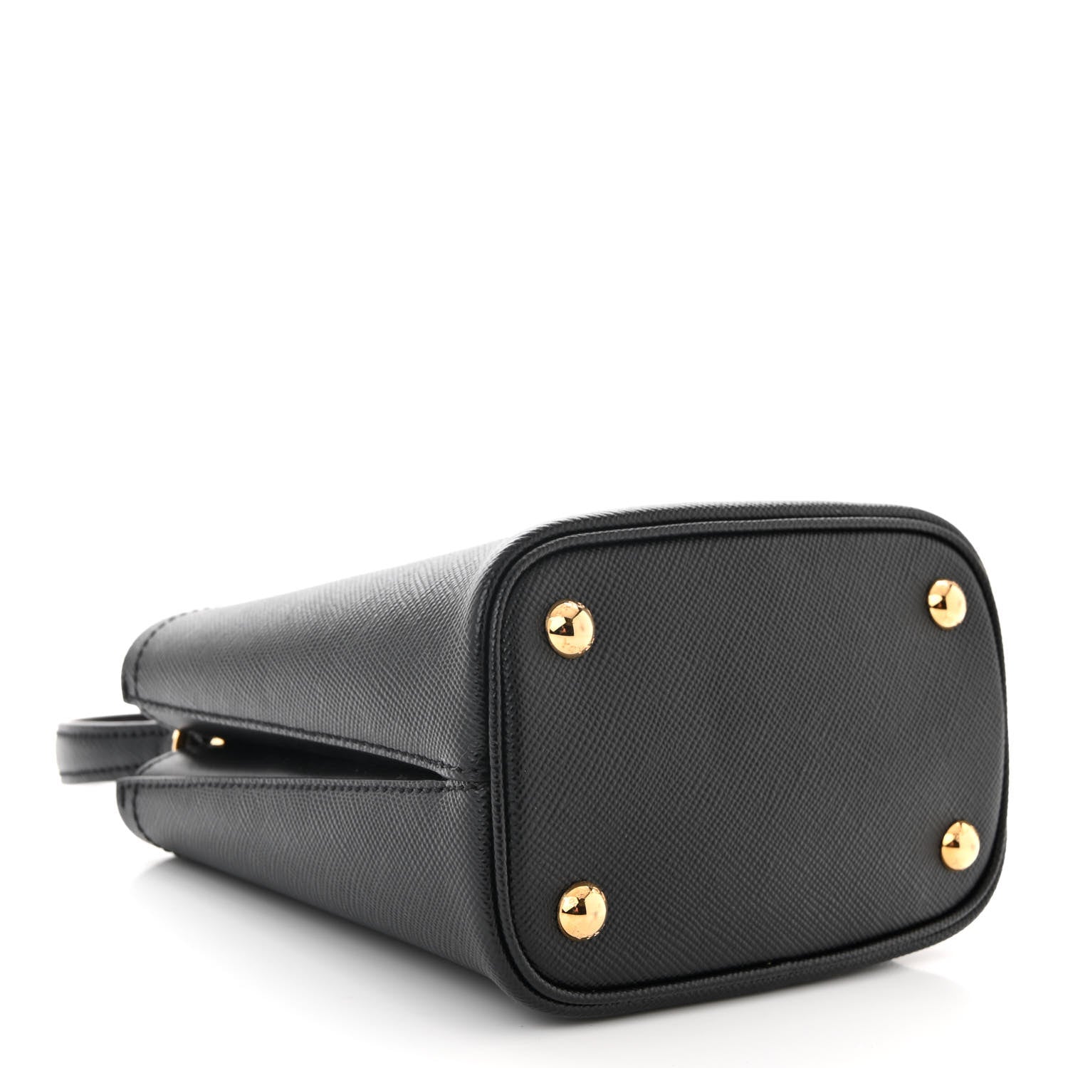 Prada Saffiano Cuir Small Panier Bucket Bag Black Fuoco 4 of 9