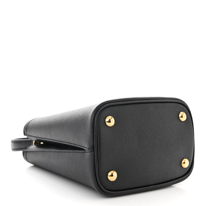 Prada Saffiano Cuir Small Panier Bucket Bag Black Fuoco 4 of 9