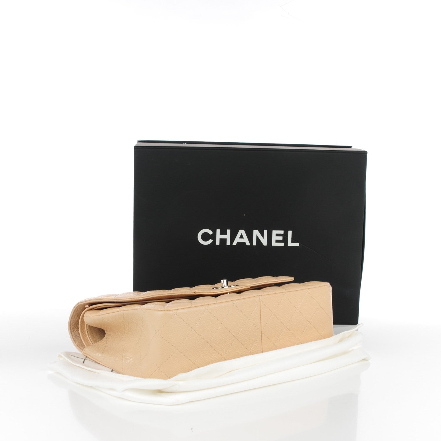 Chanel Caviar Quilted Jumbo Double Flap Beige Clair 4 of 9