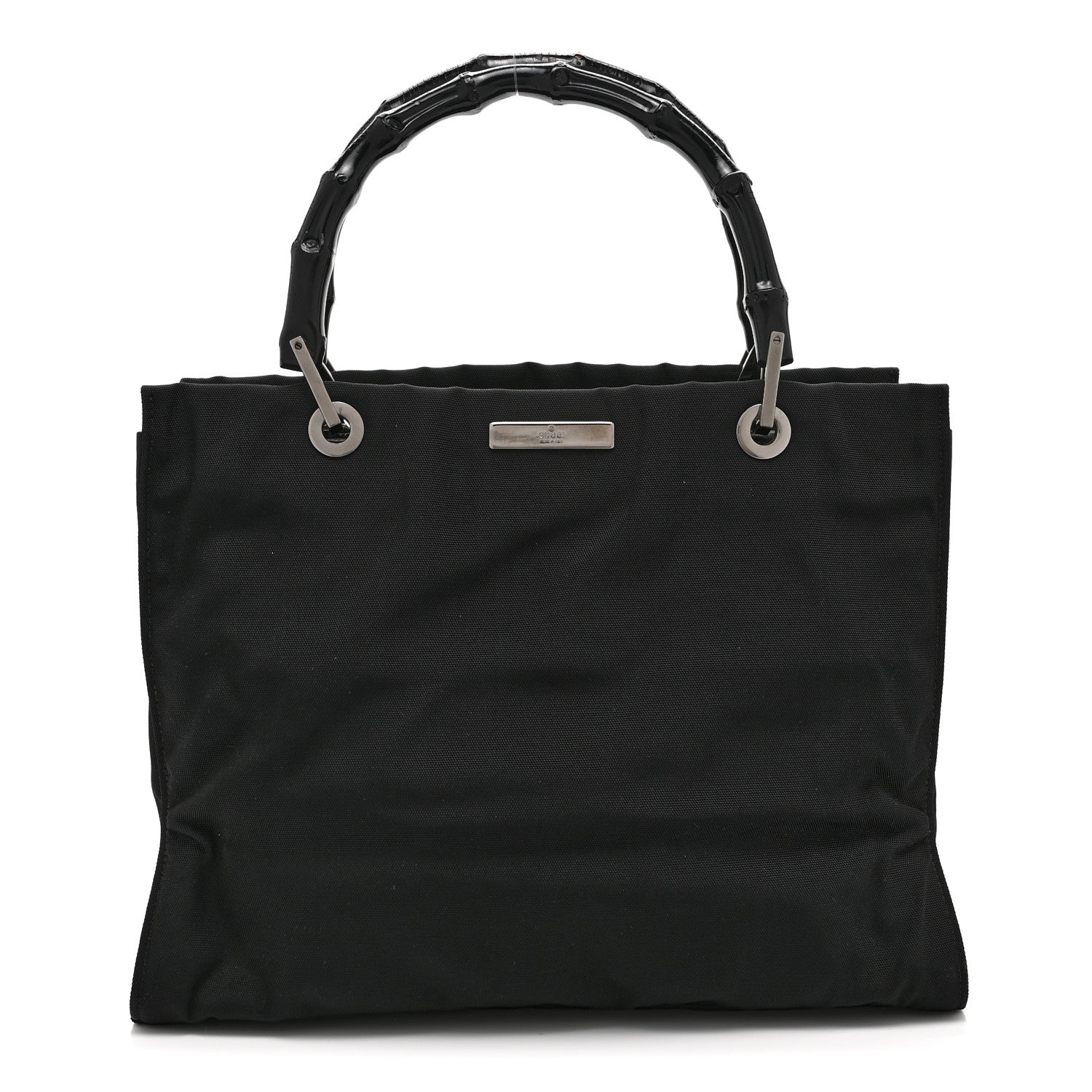 Gucci Nylon Bamboo Handle Bag Black 1 of 12