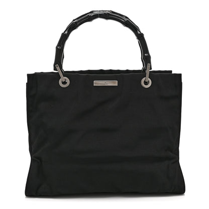Gucci Nylon Bamboo Handle Bag Black 1 of 12
