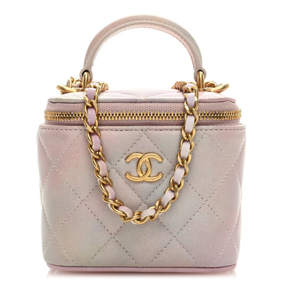 Chanel Lambskin Quilted Ombre Mini Top Handle Vanity Case With Chain Pink Multicolor 1 of 9